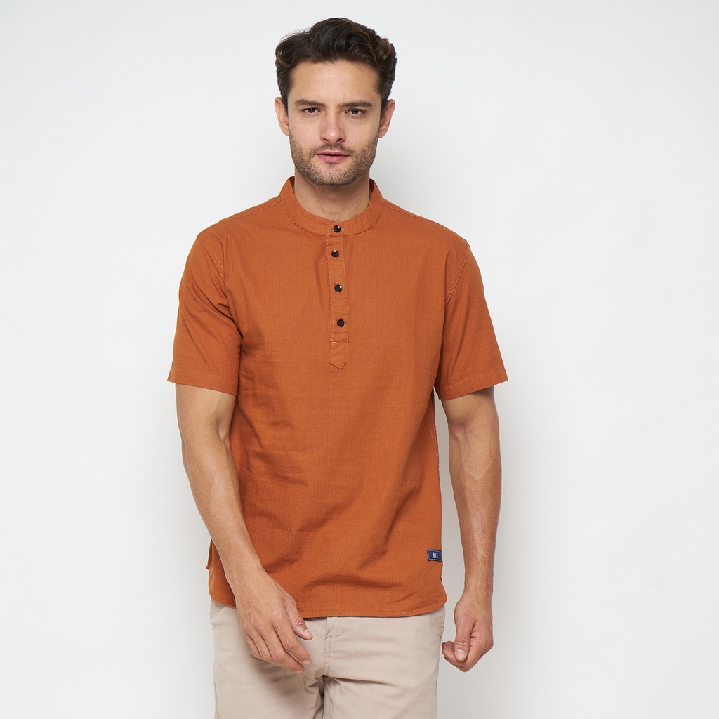 Kemeja Koko Pria Lengan Panjang Katun Linen Premium - Baju Koko Linen Basic Polos - kemeja koko lengan panjang