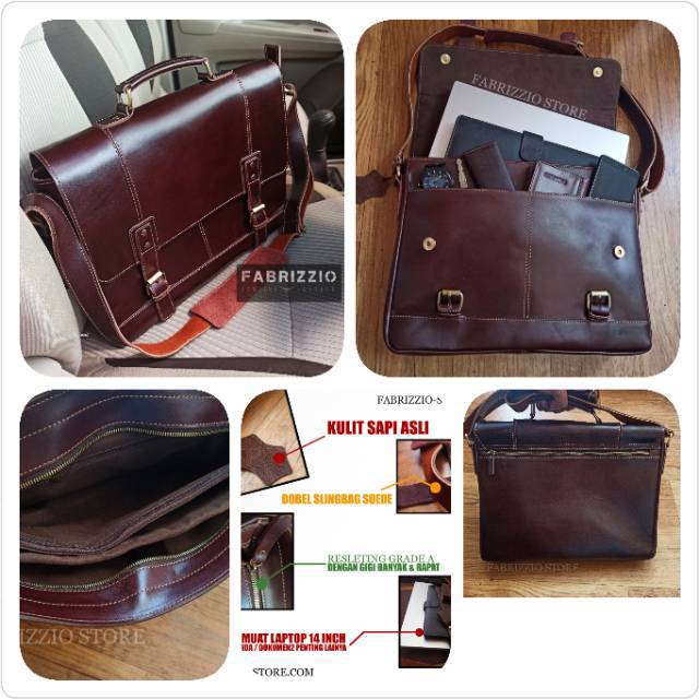 tas kerja laptop full kulit sapi