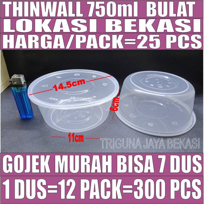 Thinwall 750ml 25pcs pack bowl mangkok 750 ml mangkuk bakso 650 plastik murah Bekasi