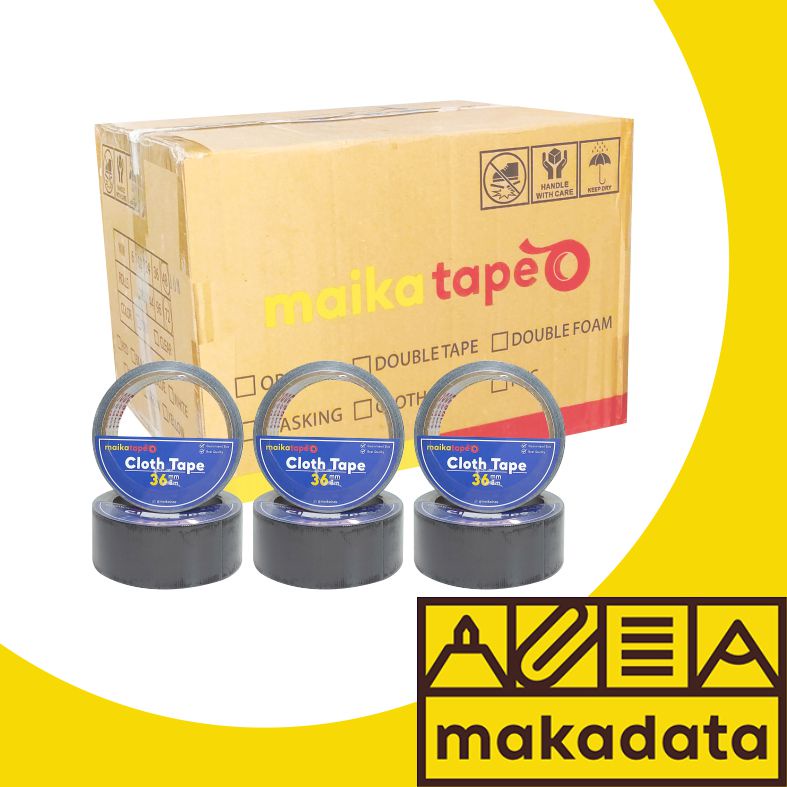 

LAKBAN LINEN / CLOTH TAPE HITAM MAIKATAPE 36MM (1BOX) MURAH