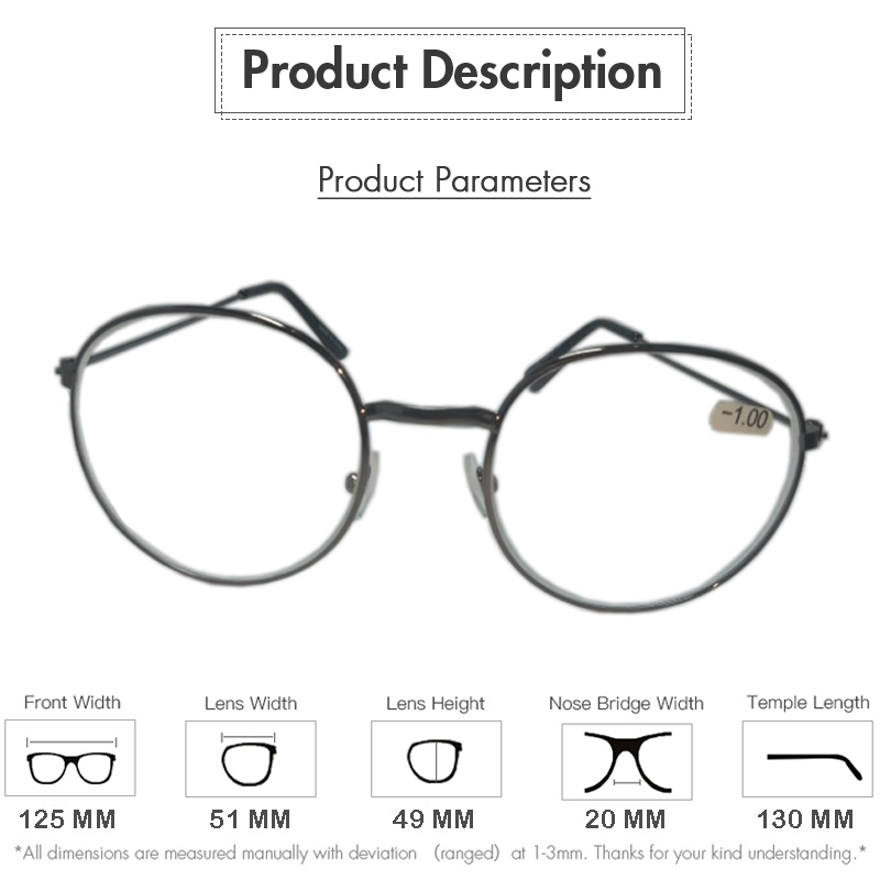 kacamata minus wanita pria model terbaru kacamata baca minus uk 0.50 s/d -4.00 frame metal kaca mata oval fashion korea style kaca mara baca fashion terbaru kacamata rabun jauh