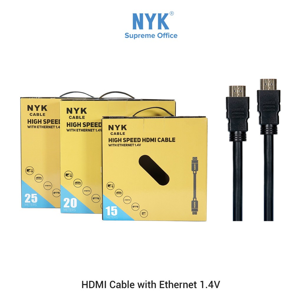 Cable hdtv 1.4 nyk 25m male-male gold 1080p ethernet for pc laptop ps3 stb - Kabel hdtv 25 meter full hd