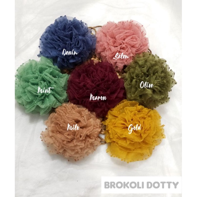 SCRUNCY HIJAB BROKOLI DOTTY/ INNER SCRUNCHY DOTTY NGEMBANG DAN RINGAN