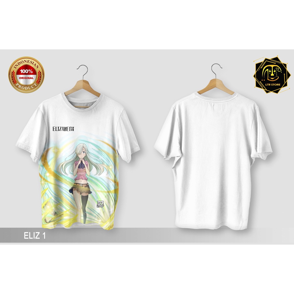 [ BAYAR DI TEMPAT ] BAJU PRINTING GAMBAR ANIME NANATSU NO TAIZAI ELIZABETH ELIZ 1 - KAOS DISTRO ORIG