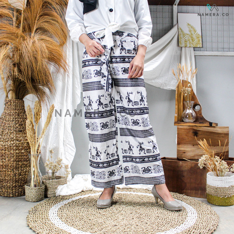 Celana Tidur Kulot Panjang Motif Asmat Bahan Adem Halus