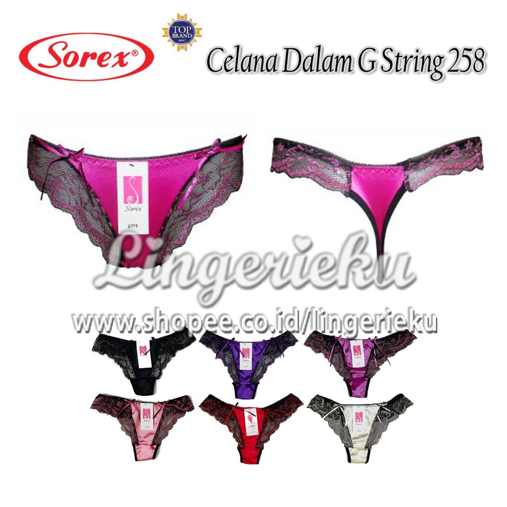 Celana Dalam G String Wanita Satin Seksi Sorex B 258 ALL SIZE Muat Sampai XL