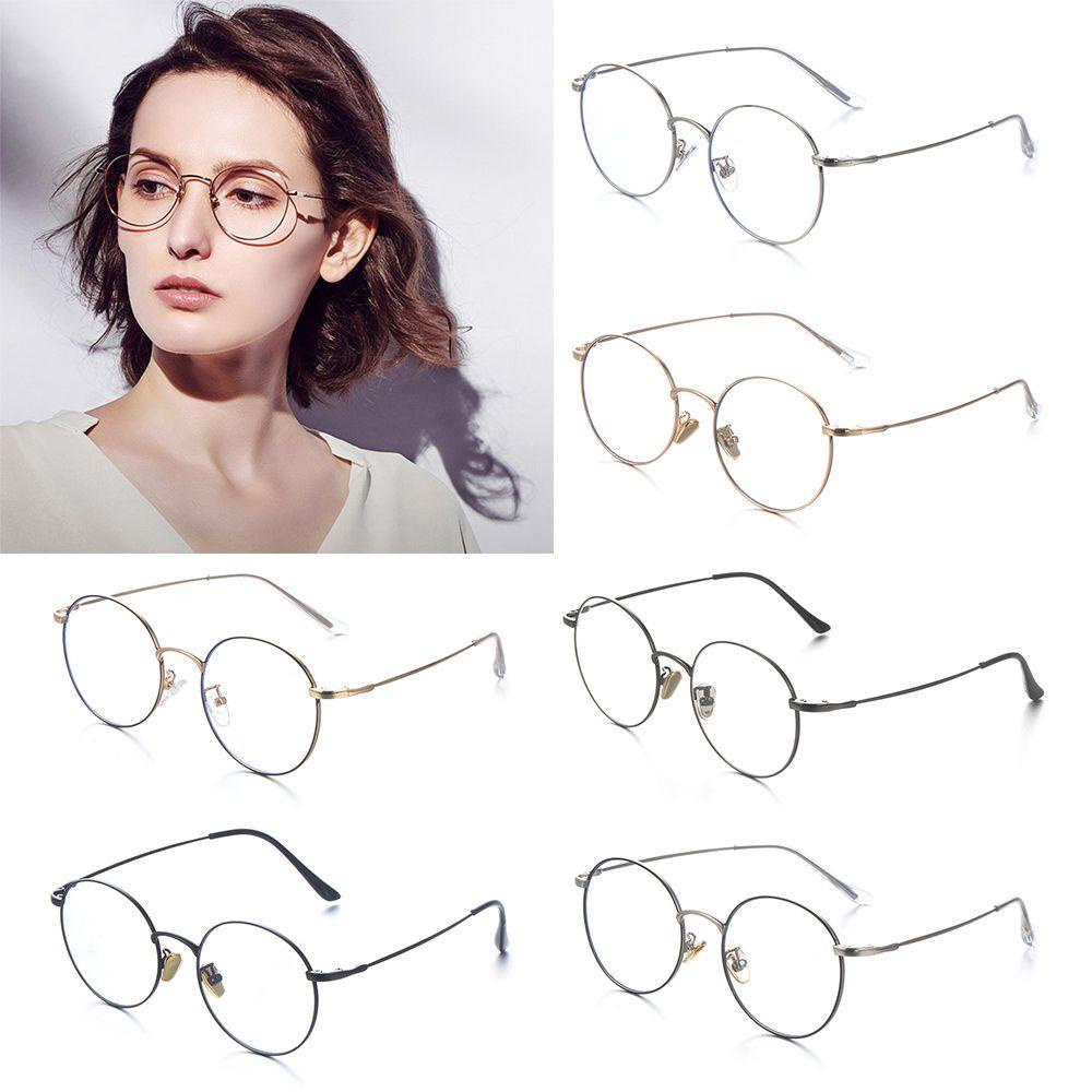 Lily Blue Light Blocking Glasses Metal Frame Bulat Uv400Kacamata Gaming Anti Blue Light