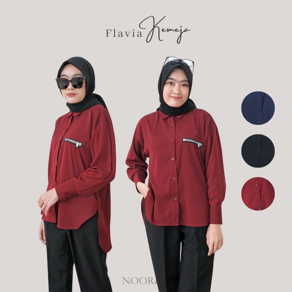 NOORLA - FLAVIA SHIRT / KEMEJA BORDIR  / KEMEJA CASUAL WANITA