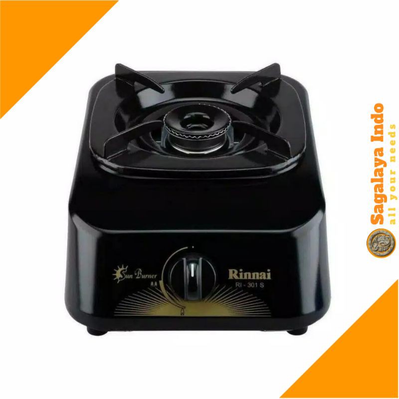 Kompor Gas 1 Tungku Rinnai Sun Burner Hitam