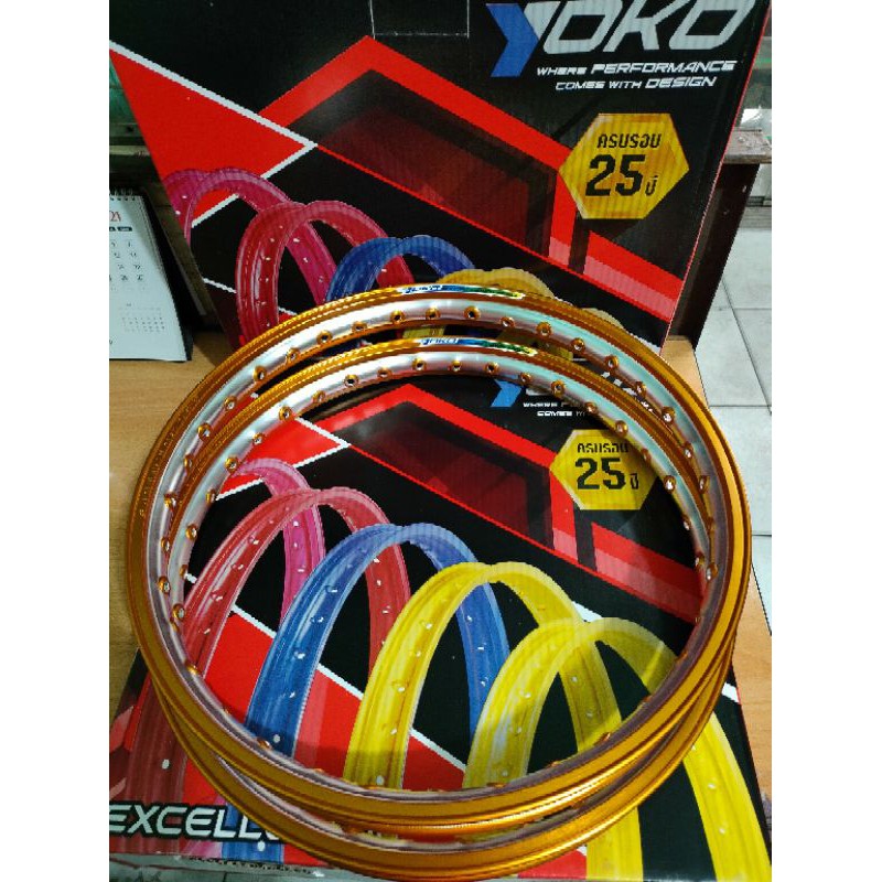 Velg Yoko Two Tone Silver/Gold Ring 17 x140/140