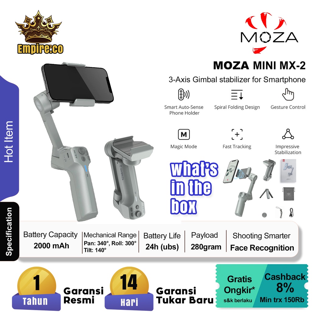 MOZA Mini MX 2 Gimbal Stabilizer Handheld Smartphone