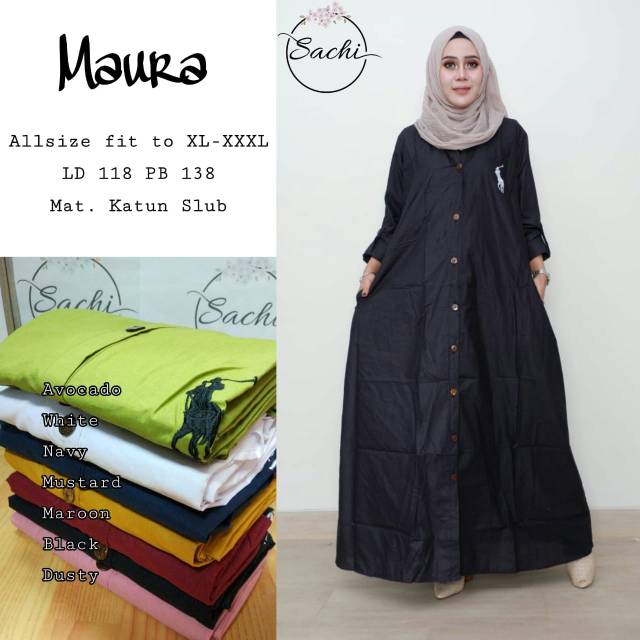 Maura maxy.gamis ORIGINAL sachi.long dress katun POLO BORDIR