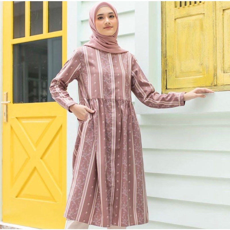 Heaven Lights Calla Tunik Dusty Pink ukuran M