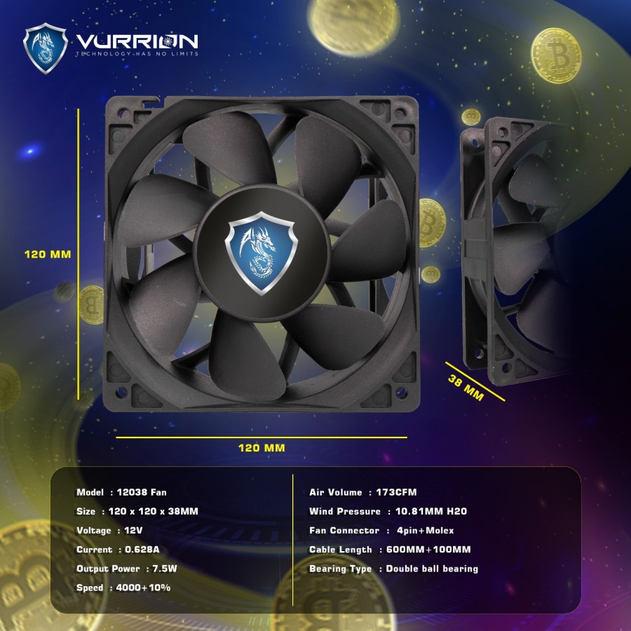 FAN / FAN MINING / FAN COOLER - VURRION HURRICANE 4000