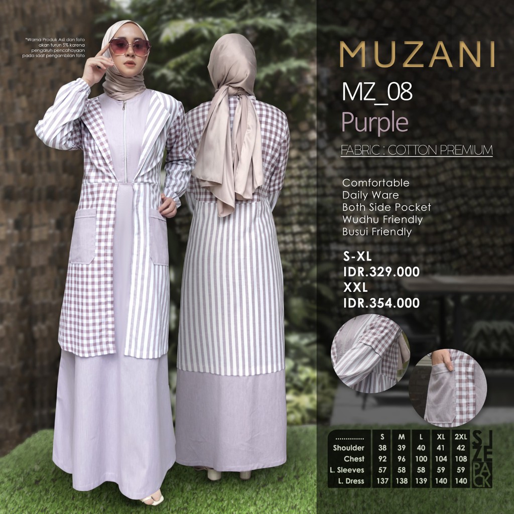 GAMIS MUSLIMAH MUZANI MZ 08 PURPLE