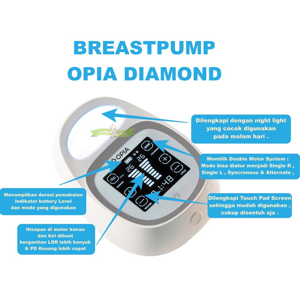 PMS241 BREASTPUMP OPIA DIAMOND POMPA ASI ELEKTRIK