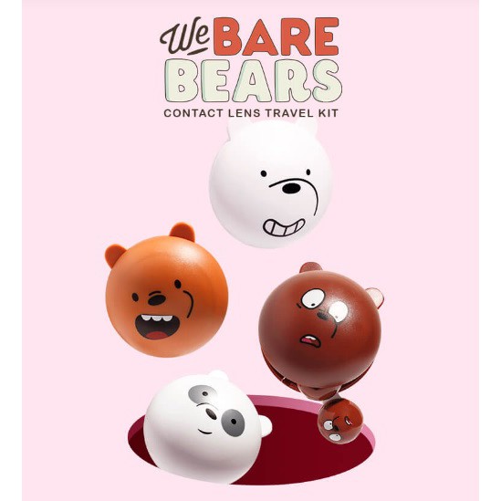 We Bare Bears softlens case karakter travel kit care lengkap