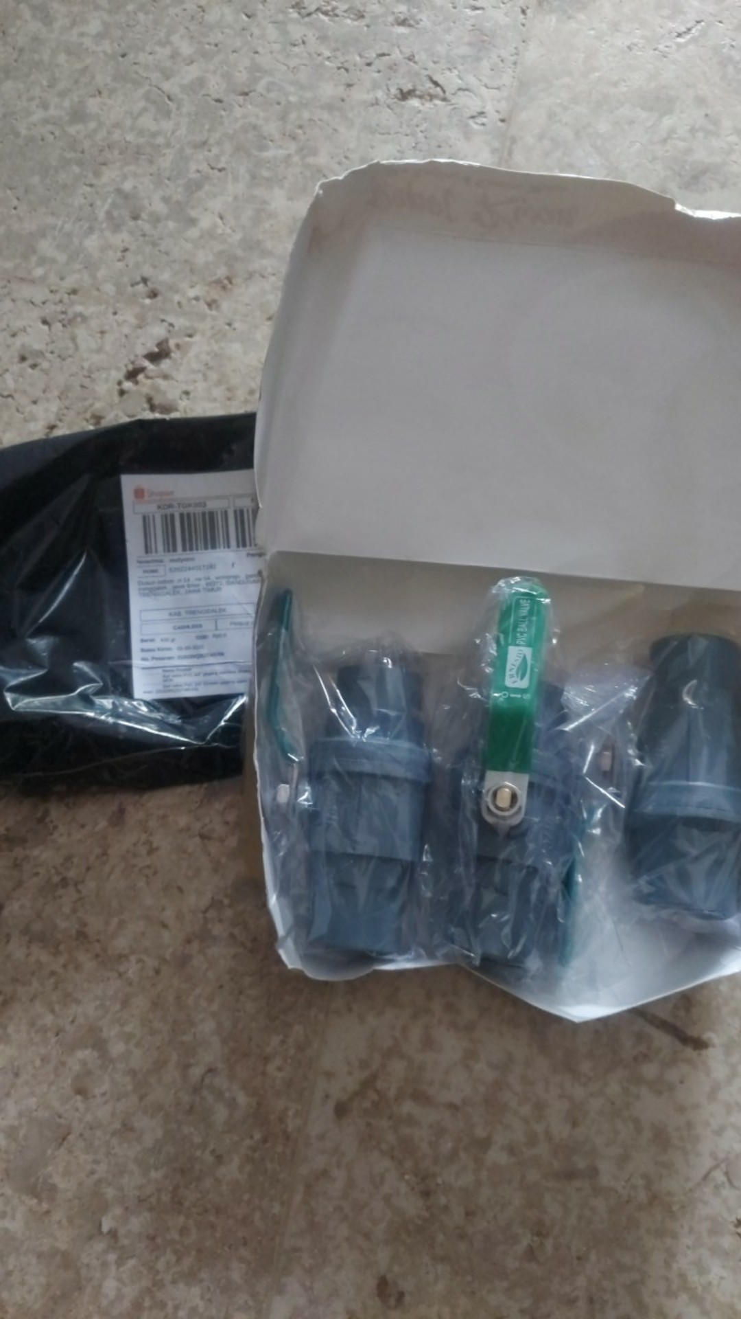 Ball Valve Pvc 3/4 Gagang Stainless  Dilapisi Karet Mdn