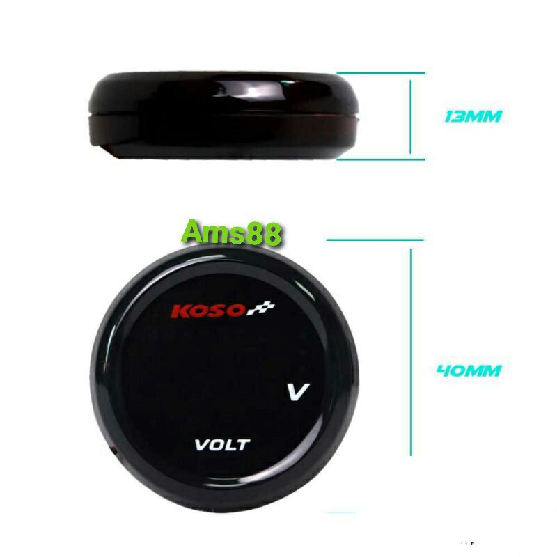 Volt Meter Digital 12Volt Model Bulat Mini Waterproof Universal