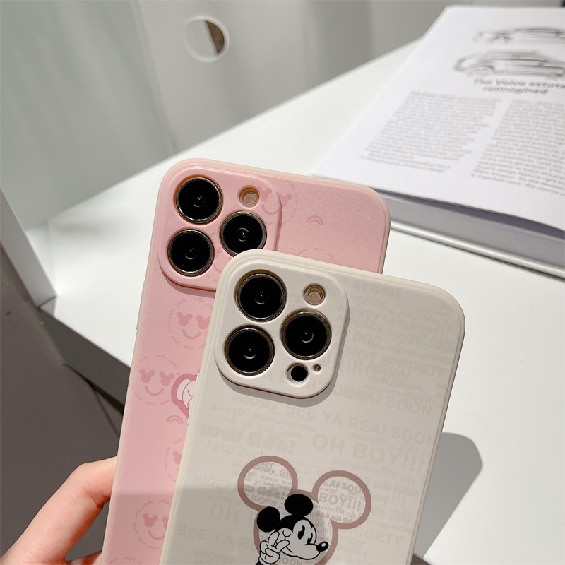 Minimalist Disney Mickey case iphone 11 pro max 13 pro max 12 pro max Xs max XR 7/8 plus se2020 Fun Side Pattern All Inclusive Shockproof Silicone Soft Case Cover