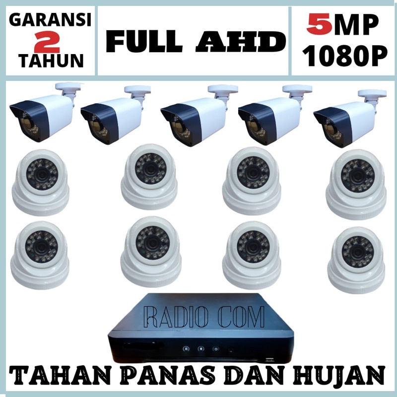 PAKET CCTV 16 CHANNEL 13 KAMERA 5MP FULL HD KOMPLIT SIAP PASANG