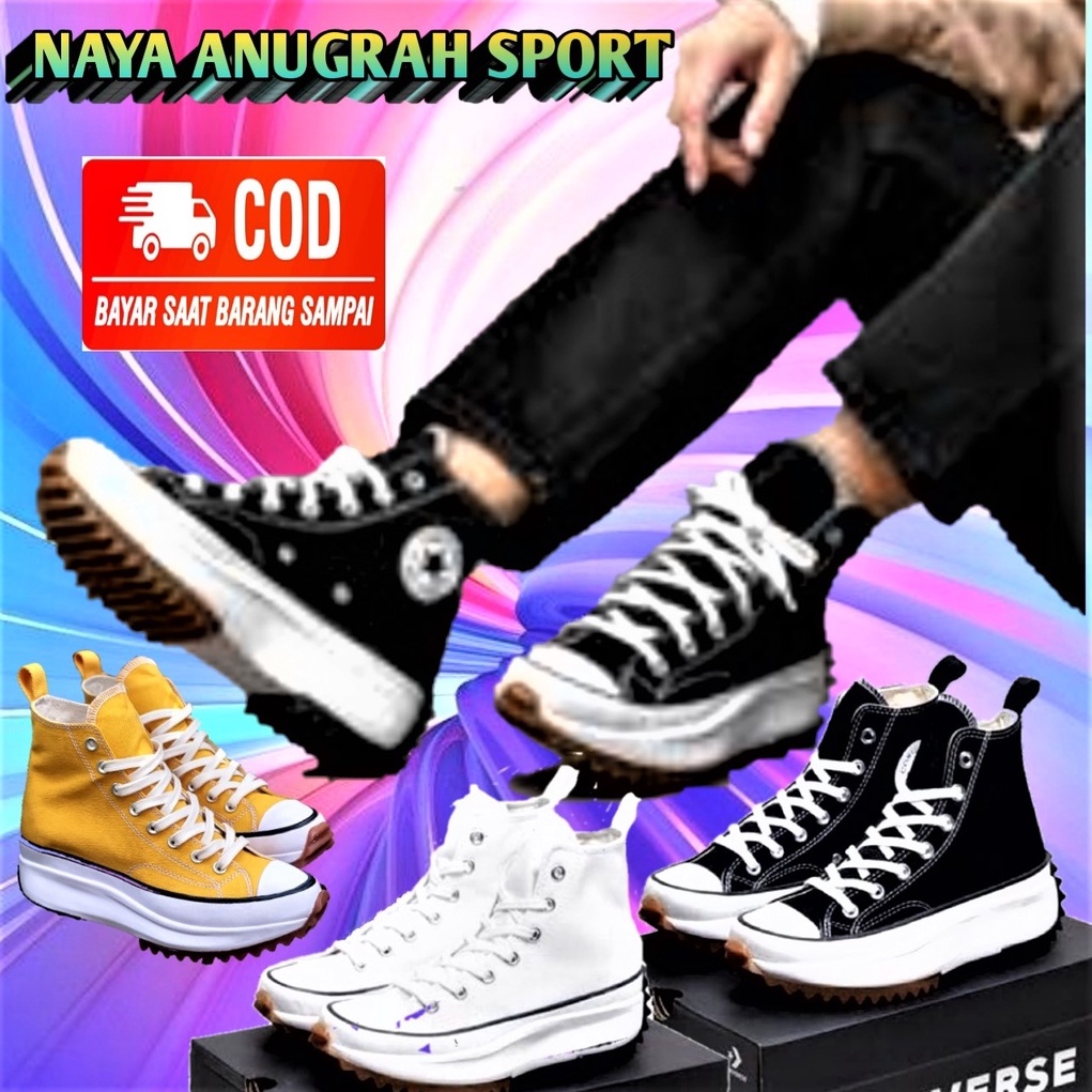 Sepatu Sneaker Wanita CONVERSE RUN STAR HIKE  MOTION JW ANDERSON wedges terbaru hak tinggi 5CM premium