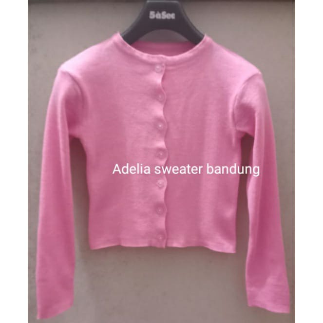BAILEY CARDI RAJUT / ANGEL BOTON SKIRT / KARDIGAN CROP TOP-baby pink