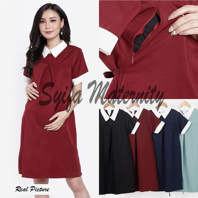 AT408 Dress Hamil Menyusui Kerja