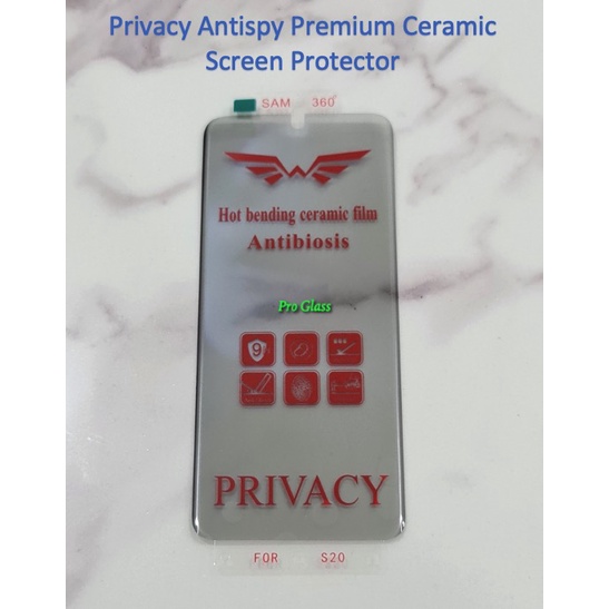 Samsung S20 / S20 PLUS / S20 ULTRA Full Privacy Antispy Ceramic Screen Protector