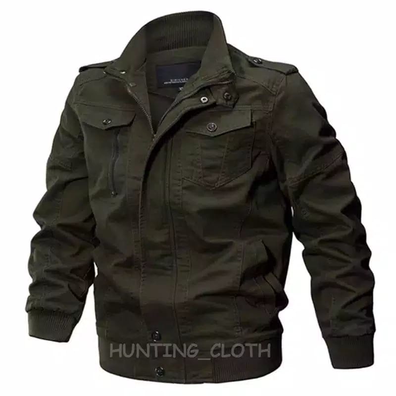 JAKET BOMBER PRIA POLOS MILITARY KLASIK RAY WALKER NWS ORIGINAL DRIIL KANVAS KATUN