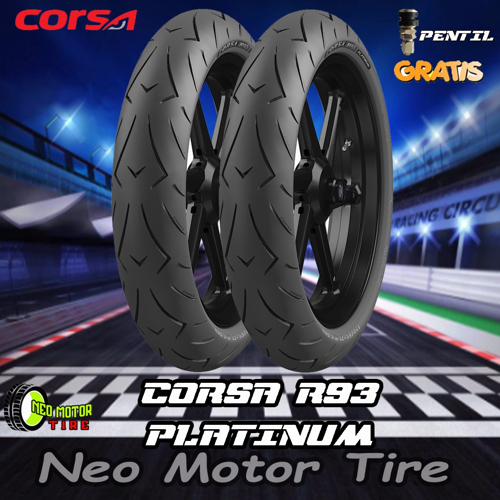 PAKET BAN MOTOR MOGE CORSA R93 120/60 - 150/60 RING 17 TUBELESS