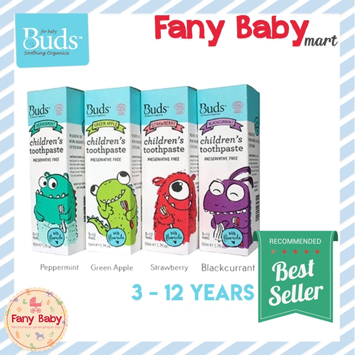 BUDS TOOTHPASTE WITH FLOURIDE / 3-12 TAHUN