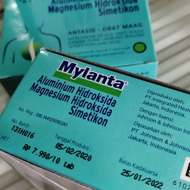 OBAT MAAG, MYLANTA. SEBOX 10 STRIP ( 10 TABLET)