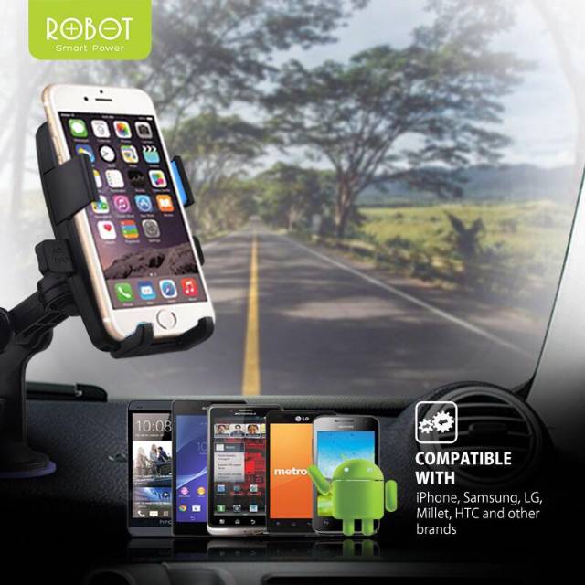 ROBOT RT-CH01 Rotation 360 Degree Holder HP Mobil Android/iPhone - Garansi Resmi 1 Tahun