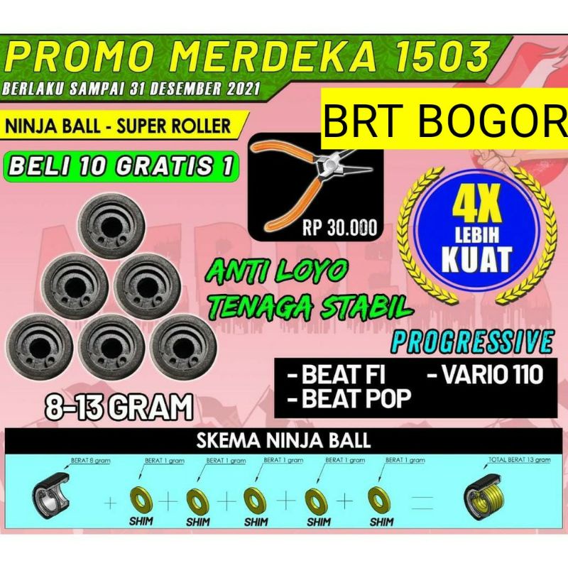 ROLLER NINJA BALL BEAT FI VARIO KARBU SUPER ROLLER BRT NINJA BALL BEAT FI ESP SCOOPY FI ESP SPPACY FI BEAT POP VARIO KARBU VARIO 110 FI ESP