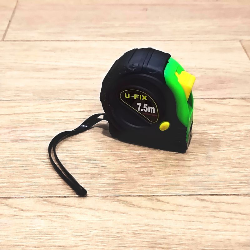 METERAN 7,5 METER PEGANGAN KARET / METERAN TUKANG BANGUNAN 7,5 METER