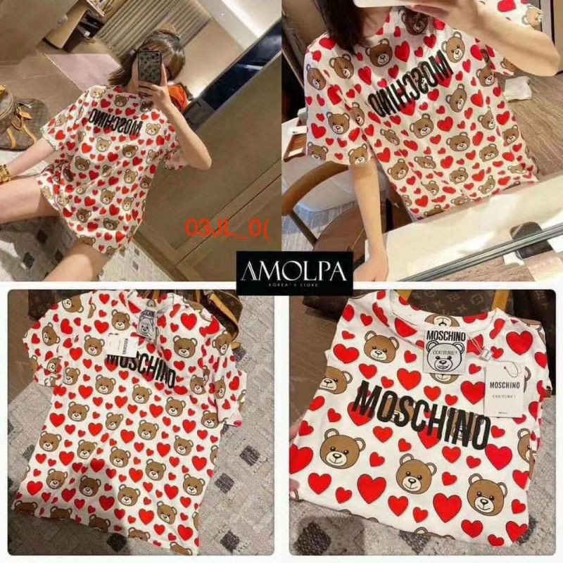 PO TOP MOSCHINO ATASAN TERBARU BAJU KEKINIAN T-SHIRT MURAH BAJU WANITA IMPORT ATASAN CASUAL