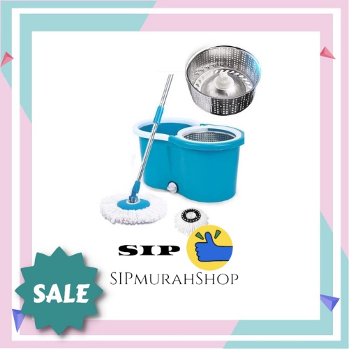 (COD)ALAT PEL SPIN 360 ROTATING MAGIC MOP STAINLESS STEEL VANSTAR + 4 RODA, RUANG PEMBERSIH KOTORAN