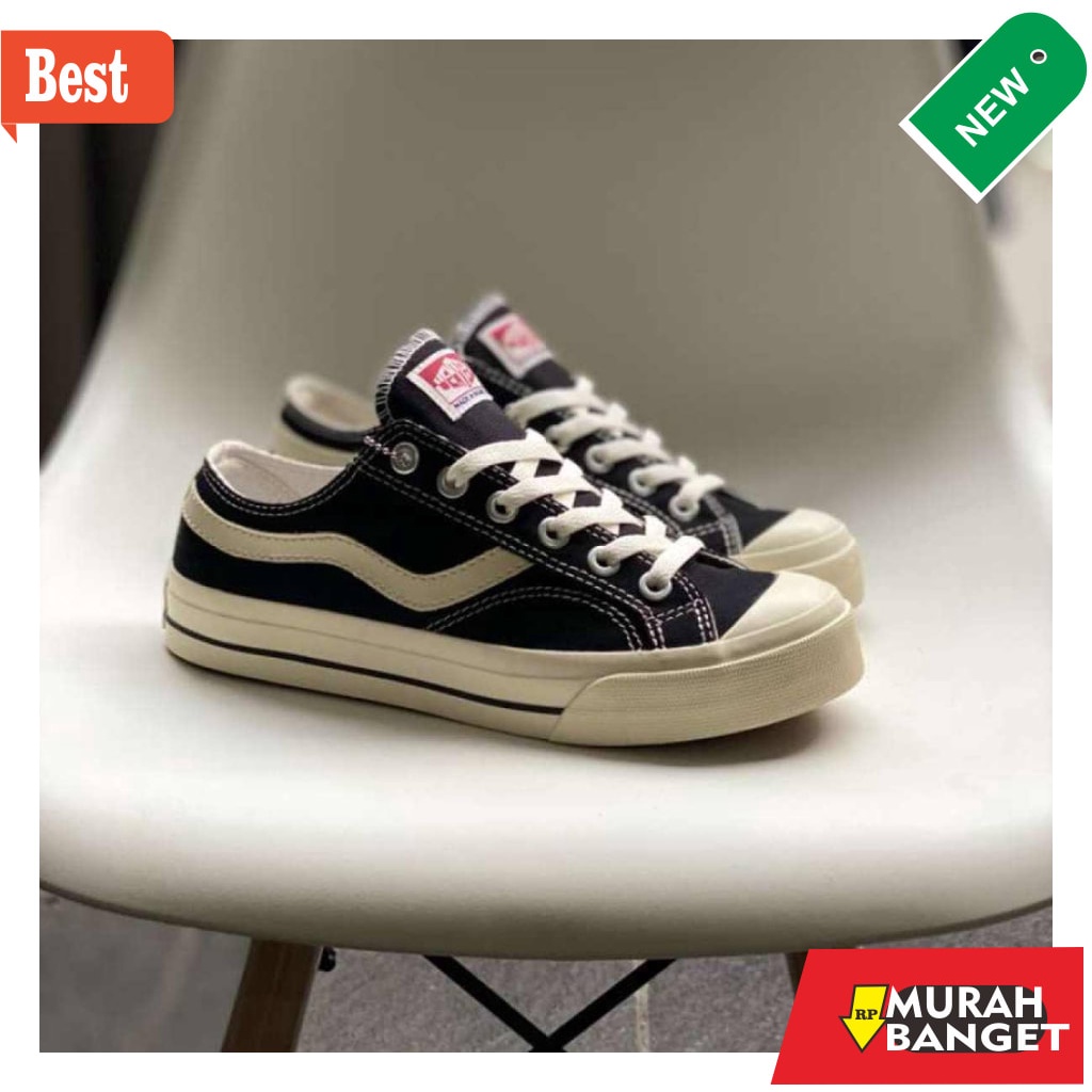 Sneaker pria kasual terbaru- SEPATU VENTELA PUBLIC LOW BLACK NATURAL VENTELA PUBLIC VANTELA SEPATU S