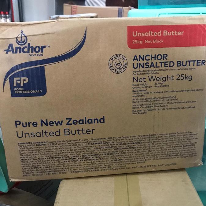 

Anchor Unsalted Butter 25kg - Mentega Tawar Gosend / Grab Only!!!