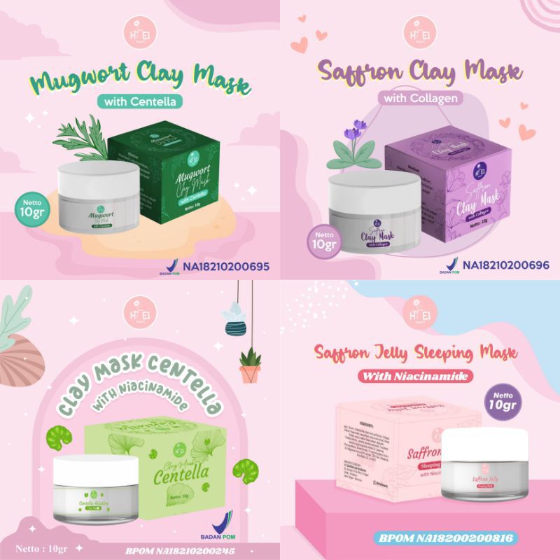 [BPOM] SAFFRON JELLY SLEEPING MASK/ CENTELLA CLAY MASK BY HIEL BEAUTY