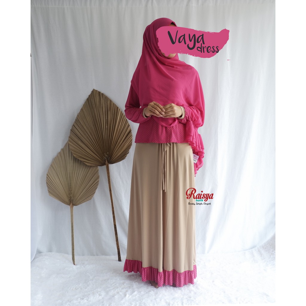 Gamis Jersey polkadot / Gamis Polkadot Vaya / Gamis Polkadot