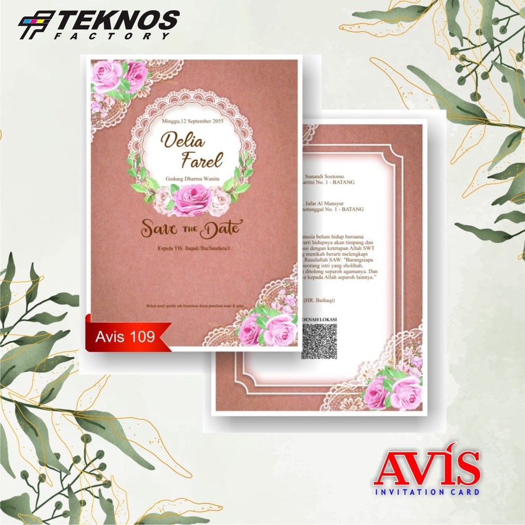 BLANGKO BLANKO UNDANGAN KOSONGAN AVIS 109