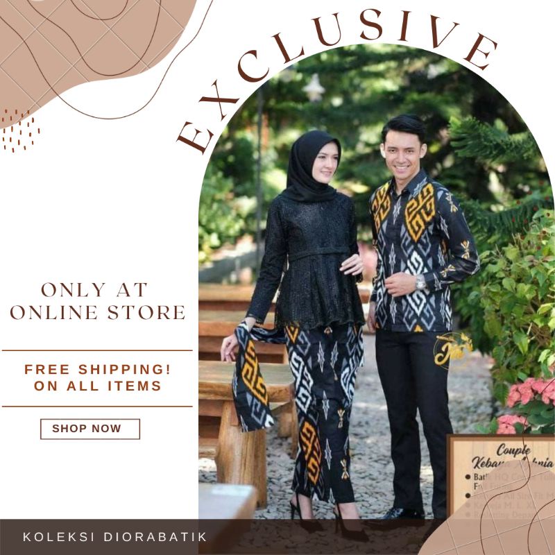 Couple Kebaya Tunangan //M.L.XL.XXL Set Couple Kebaya Agnia Free Selendang Kemeja Pria