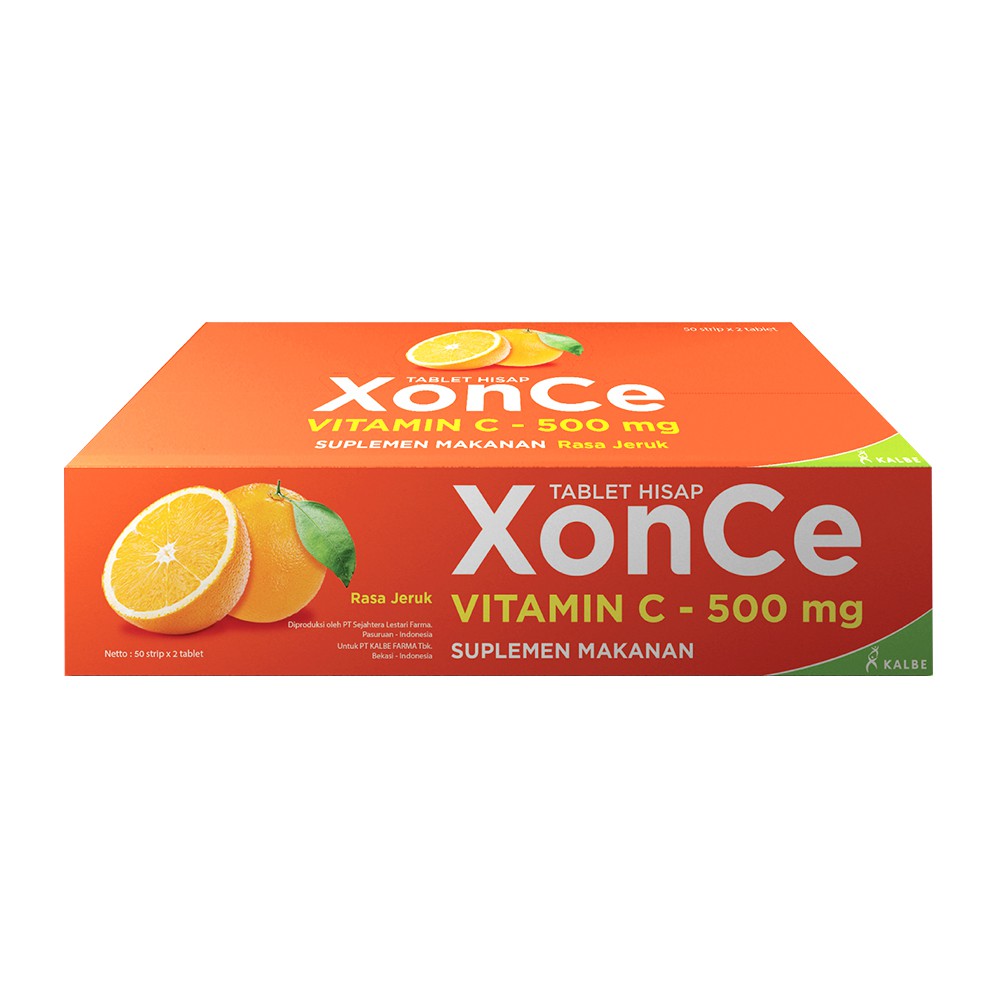 [Free 10 Strips - Cek Deskripsi] Xonce Tablet Hisap Vitamin C 500mg - 1 Box Isi 50 Strip
