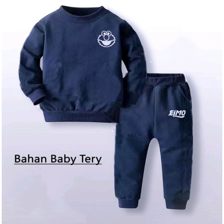 Baju/kaos anak(COD) setelan joger anak sablon elmo putih 1-6tahun (S,M,L,XL,XXL,3XL)