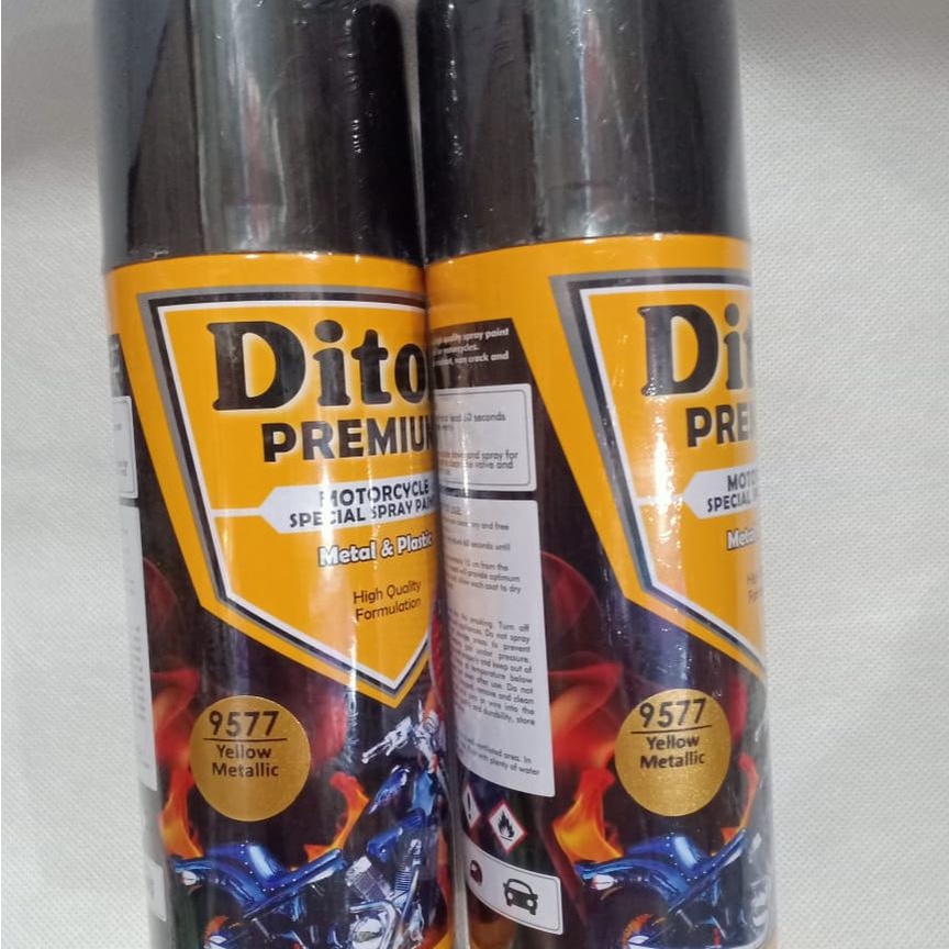 DITON Premium Pilok Pilox Cat Semprot - 9577 Yellow Metallic / Kuning Metalik / Kuning Emas (400cc)