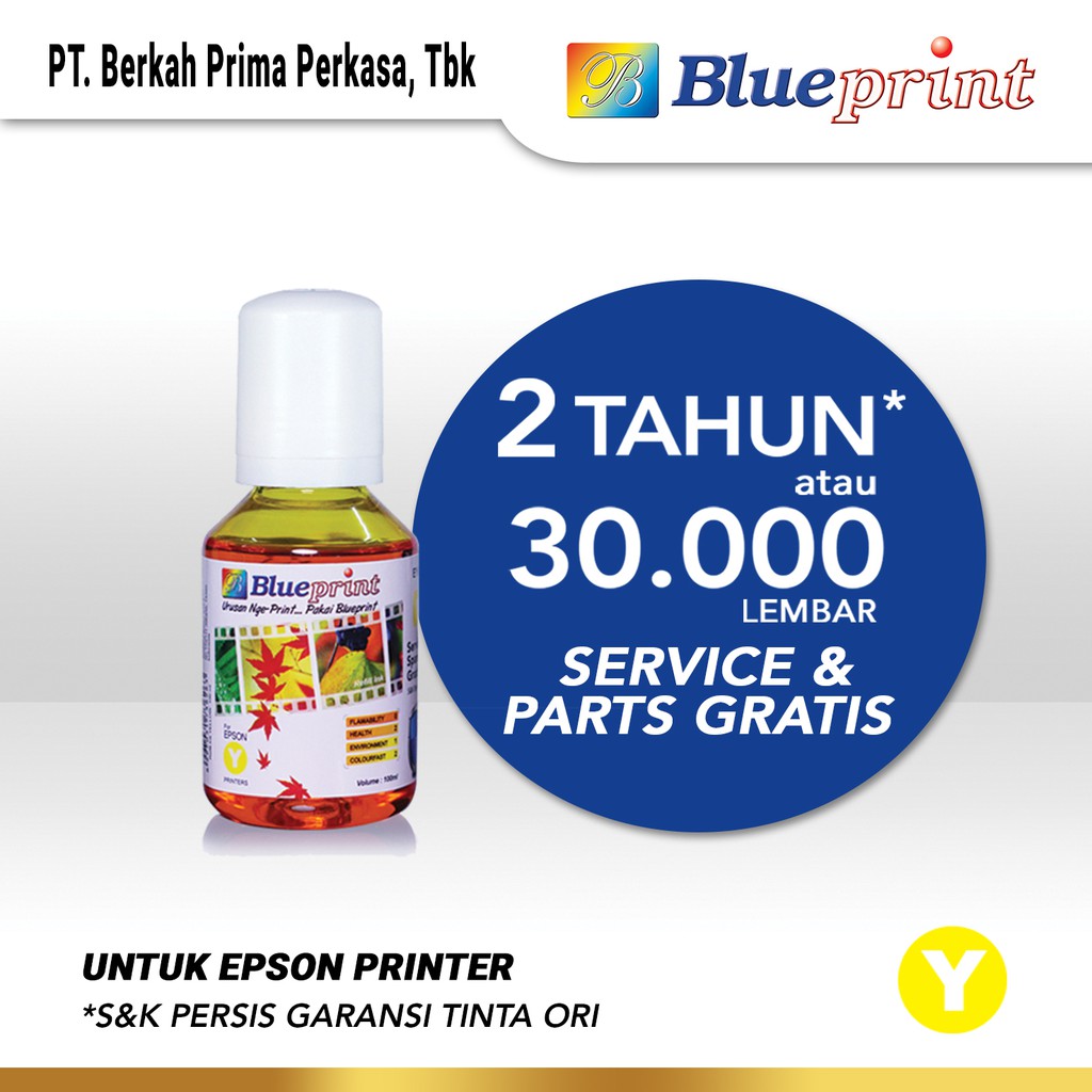 Tinta Epson BLUEPRINT 003 Refill For Printer Epson L1110 L3110 L3150 100ml Yellow - Kuning