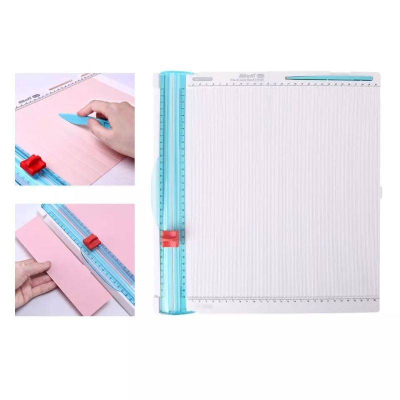 Paper Trimmer A4 dan Scoring Board 2in1 Foldable Size 35x35cm Pemotong Pelipat Kertas, Creaser, Creasing Tool