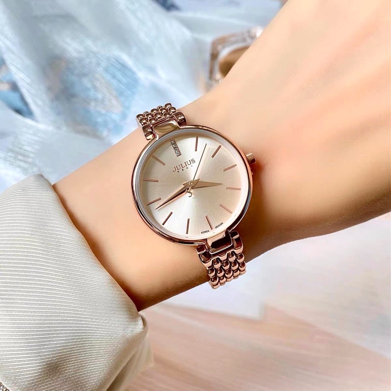 JULIUS JA-960 Bagsomnia Jam Tangan Bulat Rantai Korea Wanita